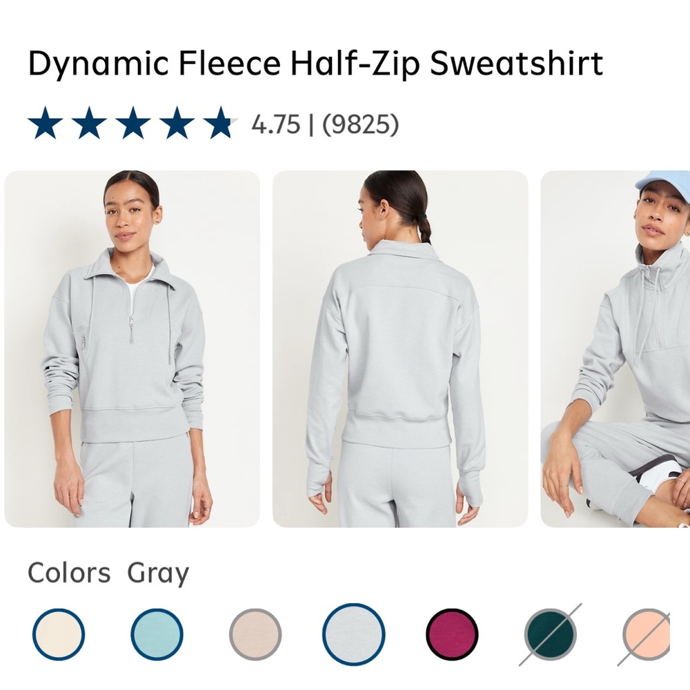 Old navy dynamic fleece Gray Half-Zip Pullover - Picture 5 of 5